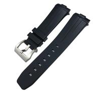 JQQJZLC 24mm Black Green Nature Soft Silicone Rubber Watchband Fit for Panerai PAM00111/441 Strap Butterfly Buckle Waterproof Bracelet