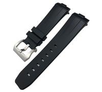 JQQJZLC 24mm Black Green Nature Soft Silicone Rubber Watchband Fit for Panerai PAM00111/441 Strap Butterfly Buckle Waterproof Bracelet