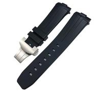 JQQJZLC 24mm Black Green Nature Soft Silicone Rubber Watchband Fit for Panerai PAM00111/441 Strap Butterfly Buckle Waterproof Bracelet
