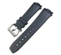 JQQJZLC 24mm Black Green Nature Soft Silicone Rubber Watchband Fit for Panerai PAM00111/441 Strap Butterfly Buckle Waterproof Bracelet