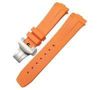 JQQJZLC 24mm Black Green Nature Soft Silicone Rubber Watchband Fit for Panerai PAM00111/441 Strap Butterfly Buckle Waterproof Bracelet