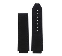 JQQJZLC 25 * 19mm Real Cow Leather Rubber Watchband Butterfly Buckl For Classic Fusion Universe Big Bang Series Men Belt Watch Band