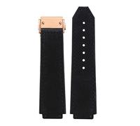 JQQJZLC 25 * 19mm Real Cow Leather Rubber Watchband Butterfly Buckl For Classic Fusion Universe Big Bang Series Men Belt Watch Band