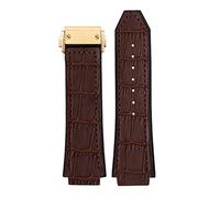 JQQJZLC 25 * 19mm Real Cow Leather Rubber Watchband Butterfly Buckl For Classic Fusion Universe Big Bang Series Men Belt Watch Band
