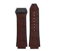 JQQJZLC 25 * 19mm Real Cow Leather Rubber Watchband Butterfly Buckl For Classic Fusion Universe Big Bang Series Men Belt Watch Band