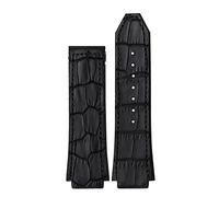 JQQJZLC 25 * 19mm Real Cow Leather Rubber Watchband Butterfly Buckl For Classic Fusion Universe Big Bang Series Men Belt Watch Band