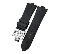 JQQJZLC 25mm * 8mm Rubber Silicone WatchBand Replacement For Vacheron Constantin Overseas Watch Black Blue Waterproof Sport Strap(RS006)