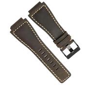 JQQJZLC 33 * 24mm Convex End Italian Leather Watch Band For Bell Series BR01 BR03 Bracelet Belt Ross Rubber Man Strap