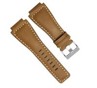 JQQJZLC 33 * 24mm Convex End Italian Leather Watch Band For Bell Series BR01 BR03 Bracelet Belt Ross Rubber Man Strap