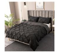 JQQJZLC 3D Pinch Pleated Duvet Cover Set 220x240 Solid Color Single Double Twin Bedding Set Duvet Cover Bed Four Pieces Set(E,Queen Size 4pcs)