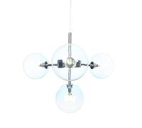 JQQJZLC 4 Light Mid Century Sputnik Glass Bedroom Chandelier | Modern Pendant lamp with a Brushed Chrome Finish | Bedroom Pendant lamp