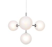 JQQJZLC 4 Light Mid Century Sputnik Glass Bedroom Chandelier | Modern Pendant lamp with a Brushed Chrome Finish | Bedroom Pendant lamp