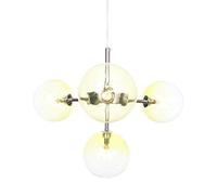JQQJZLC 4 Light Mid Century Sputnik Glass Bedroom Chandelier | Modern Pendant lamp with a Brushed Chrome Finish | Bedroom Pendant lamp