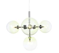 JQQJZLC 4 Light Mid Century Sputnik Glass Bedroom Chandelier | Modern Pendant lamp with a Brushed Chrome Finish | Bedroom Pendant lamp