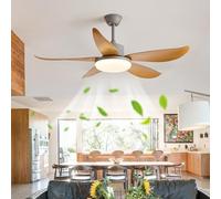 JQQJZLC 42'' Ceiling Fan Light Reversible dc Motor, Modern ing lamp 6 Speed Remote Control, Bedroom Ceiling Fan Chandelier dimmable Living Room, Ceiling Fan lamp with Timing-Black||106cm