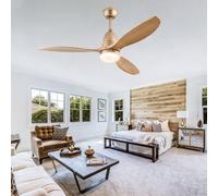 JQQJZLC 42'' Ceiling Fans with Lights and Remote Wood, Silent Ceiling Fans 6 speeds 3 Colours Reversible, Chandelier Fan Light with Timer, Fan Light Ceiling for Living Room Bedroom Dining