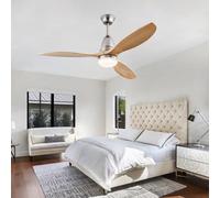 JQQJZLC 42'' Ceiling Fans with Lights and Remote Wood, Silent Ceiling Fans 6 speeds 3 Colours Reversible, Chandelier Fan Light with Timer, Fan Light Ceiling for Living Room Bedroom Dining