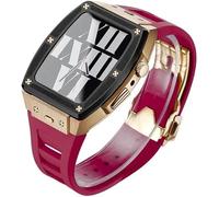 JQQJZLC 44mm 45mm Titanium Alloy Watch Case Rubber Band,For Ultra 8 7 6 5 4 SE Series Replacement,Sport Straps Watch Case Metal Crown Bezel Mod Kit Accessories