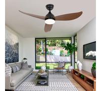 JQQJZLC 46'' Ceiling Fan Lights with Remote Control Large Chandelier Fan Light led 3 Colour 6 Speed Reversible Silent Ceiling Fans with Lights for Living Room Bedroom Flush Mount Ceiling Light Fan-c