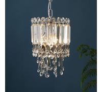 JQQJZLC 5 INCH Tiny Small Chandelier Light Bar Chrome Hallway Ceiling Hanging Lamp Round Crystal Pendant Lighting for Kitchen Island Bedroom Dining Table Entryway(Diameter 20cm)