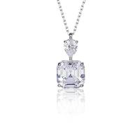JQQJZLC 925 Sterling Silver High Carbon Diamond Sparkling Cut 12 * 12mm Pendants For Women Necklace Jewelry