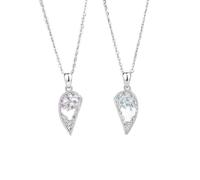 JQQJZLC 925 Sterling Silver Life Necklace Purple Blue Zircon Necklace for 2 Pcs/Set Gifts for Sisters