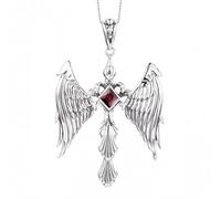 JQQJZLC 925 Sterling Silver Necklace Garnet Pendant Birthstone Fine Jewelry Women Accessories For Women