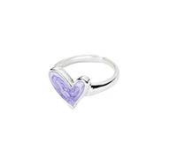 JQQJZLC Accessories Colorful Drop Glaze Sweet Romantic Valentine's Day Gift Silver Color Resizable Opening Ring For Women n Jewelry