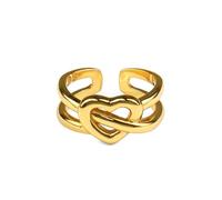 JQQJZLC Accessories Creative Heart Romantic Gift Silver Color Female Resizable Opening Rings