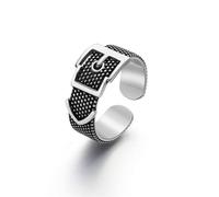 JQQJZLC Accessories Creative Original Retro Belt Thai Silver Silver Color Female Resizable Opening Ring For Women n Jewelry Birthday Gift