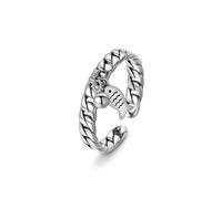 JQQJZLC Accessories Cute Retro Bell Fish Silver Color Female Resizable Opening Rings