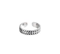 JQQJZLC Accessories Fresh Leaf Retro Silver Color Temperament Literary Personality n Female Resizable Opening Rings