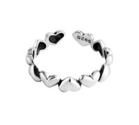JQQJZLC Accessories Heart Retro Creative Silver Color Elegant Personality n Female Resizable Opening Rings