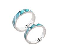 JQQJZLC Accessories Original Blue Starry Meteor Sweet Romantic Couple Ring Silver Color Female Resizable Opening Ring For Women n Jewelry