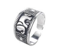 JQQJZLC Accessories Retro Baby Elephant Thai Silver Creative Cute Sweet Silver Color Female Resizable Opening Ring For Women n Jewelry
