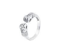 JQQJZLC Accessories Retro Fitness Fist New Silver Color Resizable Opening Ring For Women Luxury Jewelry Gift