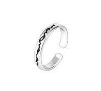 JQQJZLC Accessories Retro Geometric Simple Thai Silver Ins Silver Color Female Resizable Opening Rings