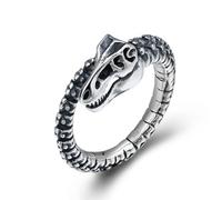 JQQJZLC Accessories Retro Thai Silver Gimmick Personality Creative Silver Color Female Resizable Opening Rings