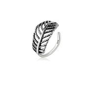 JQQJZLC Accessories Retro Thai Silver Leaves Versa Silver Color Female Resizable Opening Ring For Women n Jewelry Party Birthday Gift