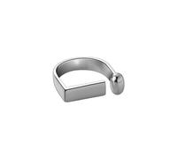 JQQJZLC Accessories Shiny Cool Geometric Letter D Silver Color Female Resizable Opening Rings