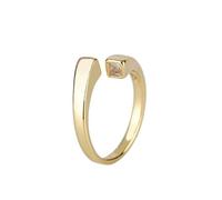 JQQJZLC Accessories Shiny Zircon Geometric Simple Silver Color Female Resizable Opening Ring For Women n Jewelry Party Birthday Gift