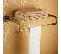 JQQJZLC All Copper Antique Towel Rack, Retro Bath Towel Holder, European Bathroom Rack