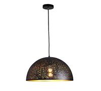 JQQJZLC American Retro E27 Ceiling Chandelier Black Iron Pendant Light Half-Round Crack Hanging Lamp Adjustable Droplight Suitable for Kitchen Island, Bedroom, Cloakroom, Cafe, Bar (30cm)