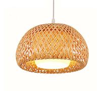 JQQJZLC Antique Rattan Pendant Light Vintage Hand-Woven Chandelier Hand Knitted Ceiling Hanging Light Adjustable Suspension Luminaire for Kitchen Island Dining Room Bar Bedroom
