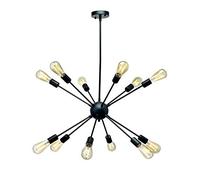 JQQJZLC Artificial Satellite Chandelier Retro 8-Lights/12-Lights/18-Lights Pendant Light American Retro Restaurant Industrial Wind Village Iron Ceiling Light for Home Office Hotel Bar Restaurant