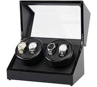 JQQJZLC Automatic Watch Winder,Watch Box, Black Watch Winder Shake Table Device Automatic Winding Watch Box, Double Head Watch Box, Electric Motor Box 4+0 Electric Shaker