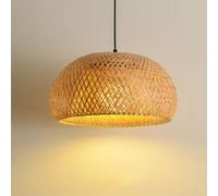 JQQJZLC Bamboo Pendant Lights - Creative 2 Tier Bird's Nest, Wicker Chandelier for Kitchen Island. Rattan Pendant Lighting, Handmade Woven Hanging Lamps for Living Room, Bedroom (Size : 30cm)
