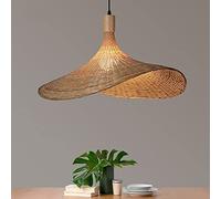 JQQJZLC Bamboo Woven Chandelier E27 Rattan Chandelier Southeast Asian Japanese Style Lamp Straw Hat Woven Lamp Staircase Bamboo Art Lamp Bedroom Restaurant Art Deco Lamp Interesting