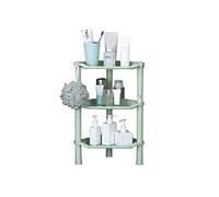 JQQJZLC Bathroom Shelves Floating Shelves Bathroom Shelf,3 Tier Corner Storage Shelving Unit Organizer Out Storage Tower Rack For Kitchen Bathroom,Plastic Light Green for Bathroom Storage