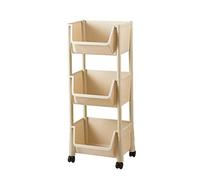 JQQJZLC Bathroom Shelves Kitchen Storage Cabinets Kitchen Plastic Vegetable Rack Floor-to-ceiling Multi-layer Vegetable Shelf Vegetable Basket Storage Basket Supplies Household Kitchen Shelves (Color